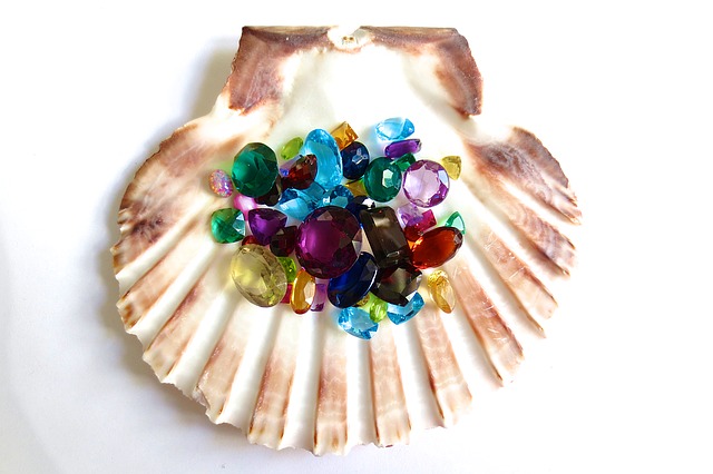 Gemstones in shel for blog by Guy Wakeling Jewellery